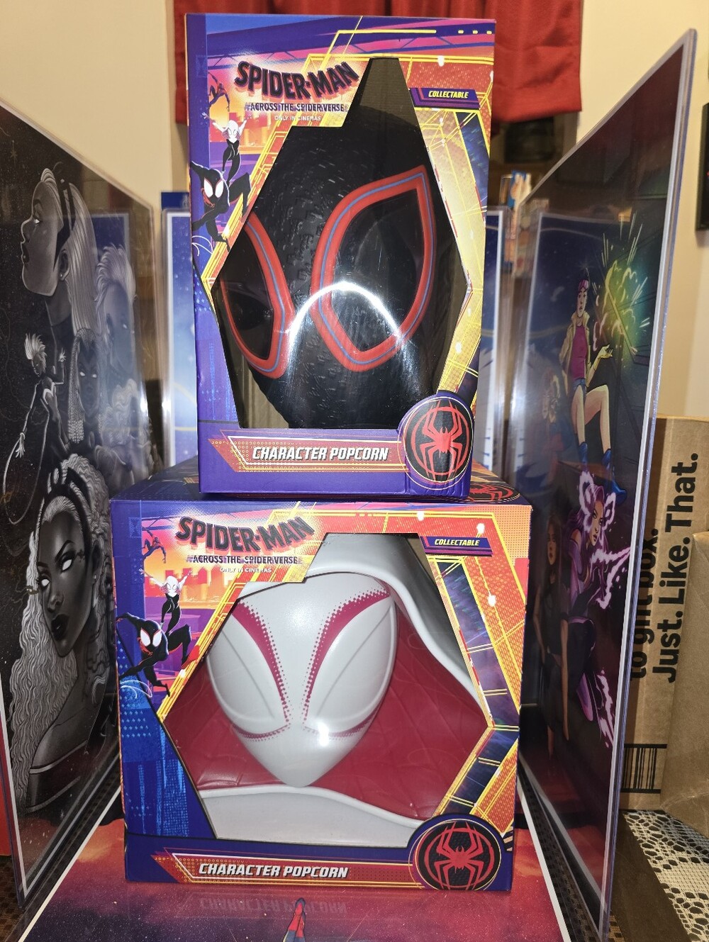 Across The Spiderverse Miles Morales & Spider-Gwen Popcorn Buckets AMC Exclusive